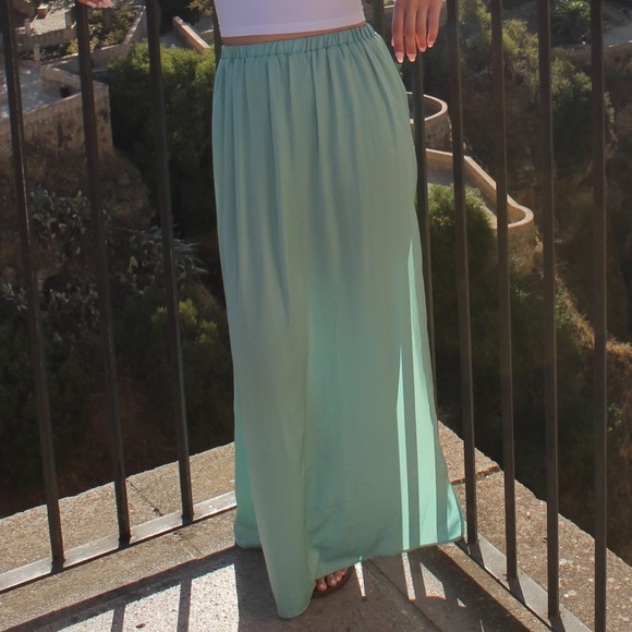 Zara Turquoise Maxi Skirt - Picture 6 of 6